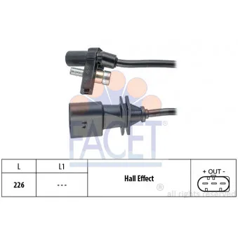 Capteur d'angle, vilebrequin FACET 9.0759