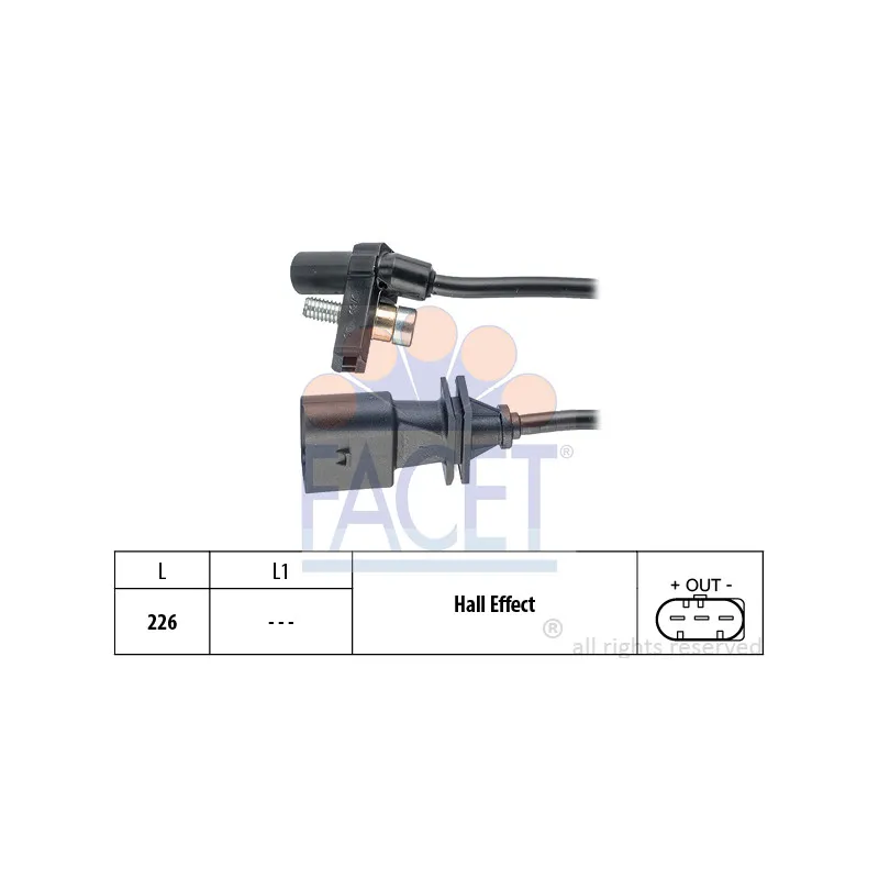 Capteur d'angle, vilebrequin FACET 9.0759
