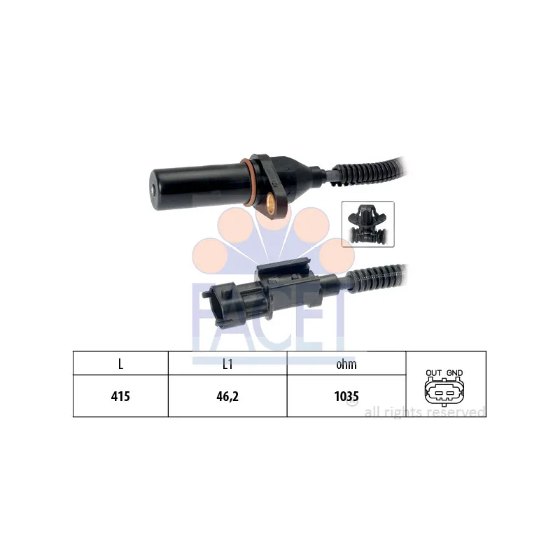 Capteur d'angle, vilebrequin FACET 9.0810