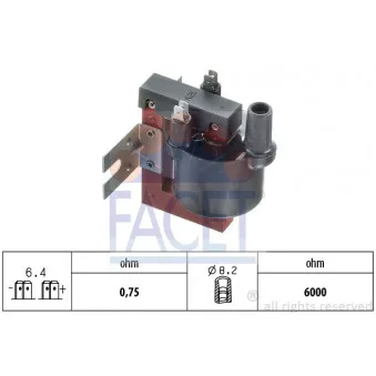 Bobine d'allumage FACET 9.6002