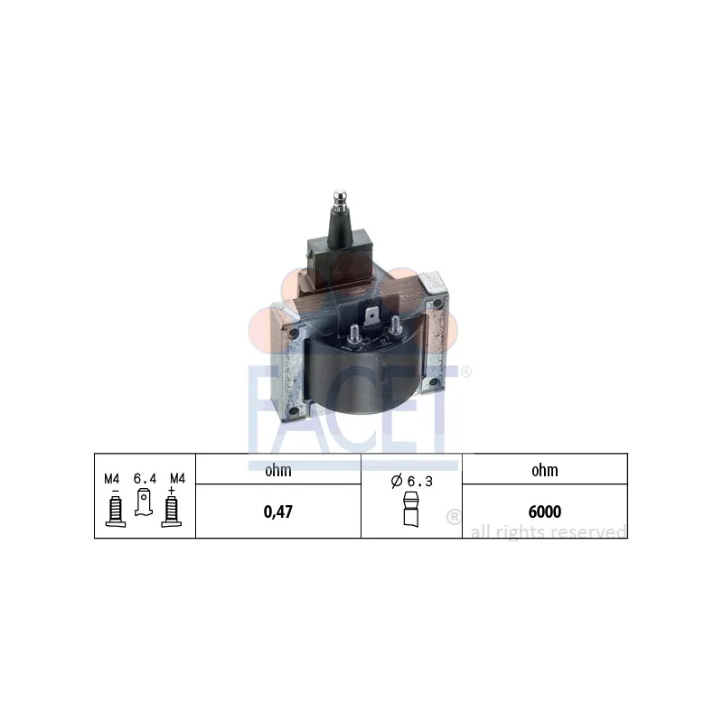 Bobine d'allumage FACET 9.6007