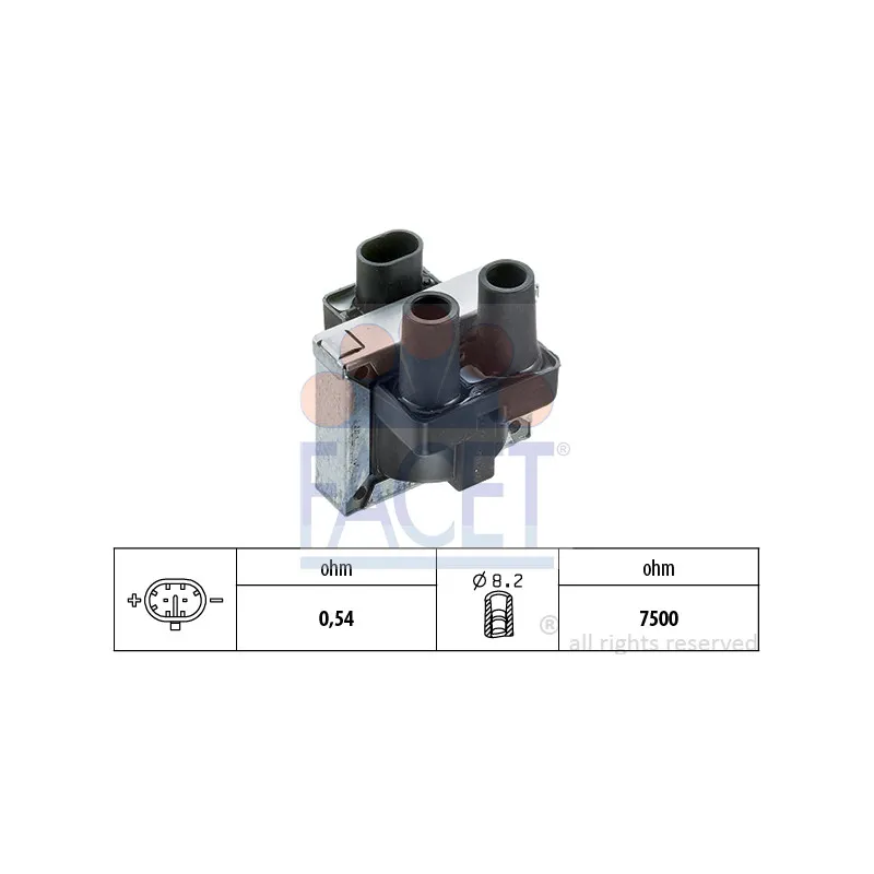 Bobine d'allumage FACET 9.6046