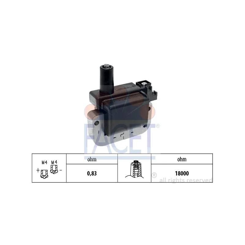 Bobine d'allumage FACET 9.6114