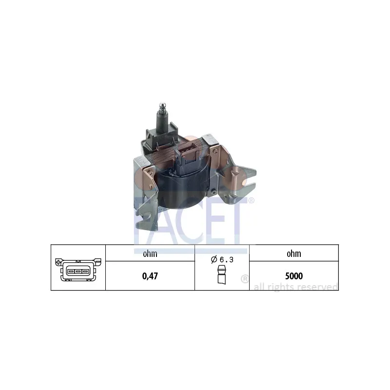 Bobine d'allumage FACET 9.6128