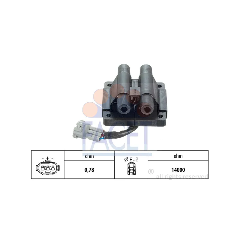 Bobine d'allumage FACET 9.6165