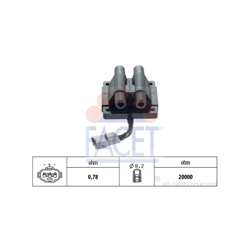 Bobine d'allumage FACET 9.6166