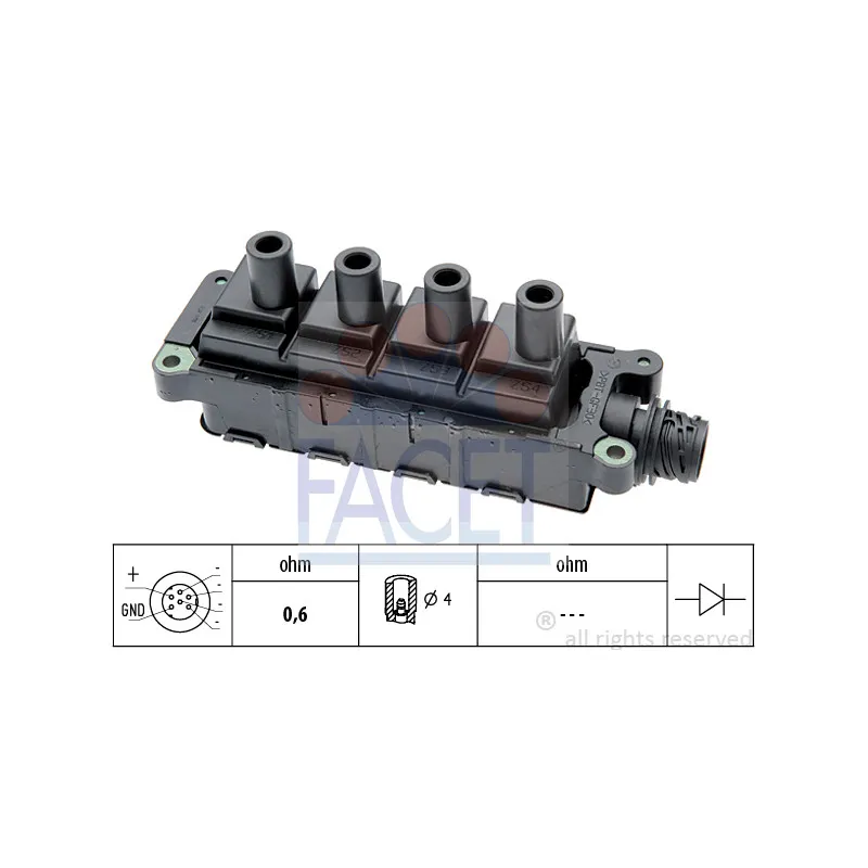 Bobine d'allumage FACET 9.6207