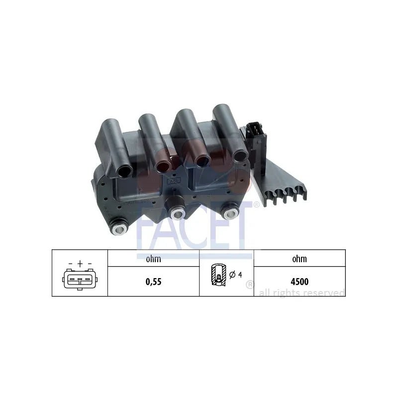 Bobine d'allumage FACET 9.6245