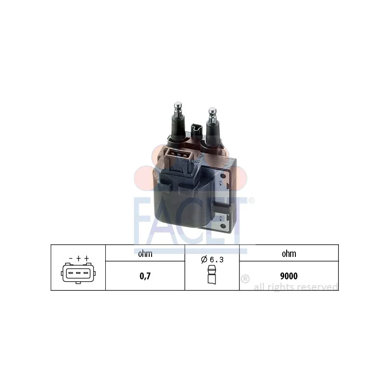 Bobine d'allumage FACET 9.6255