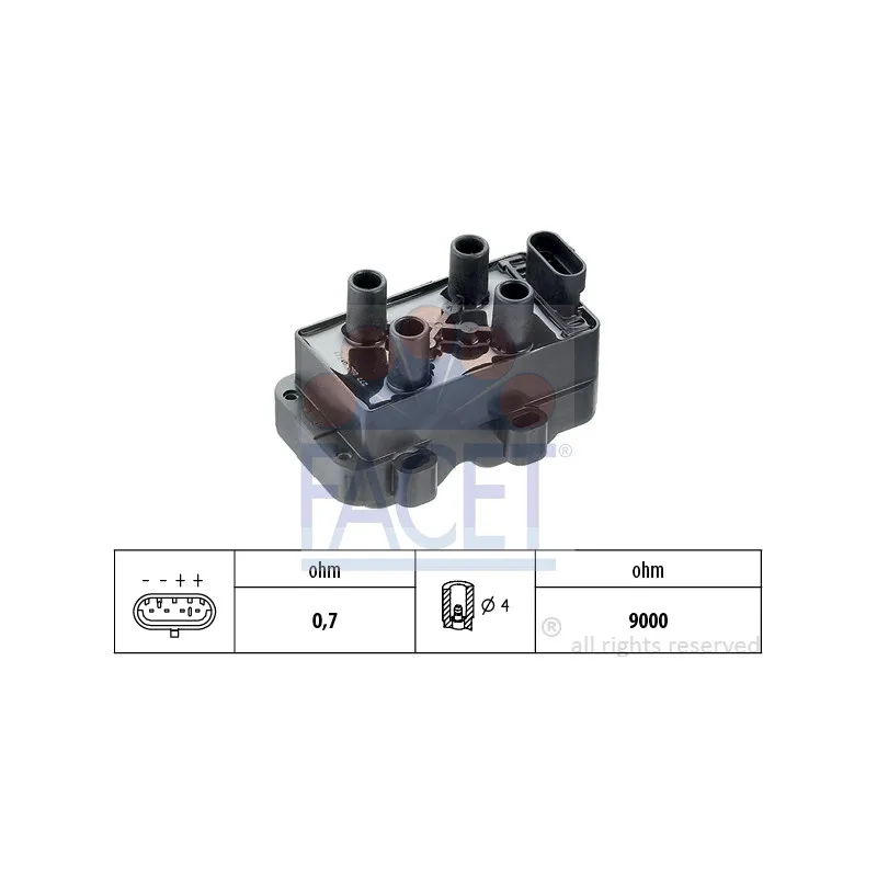 Bobine d'allumage FACET 9.6277