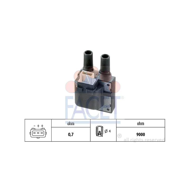 Bobine d'allumage FACET 9.6278
