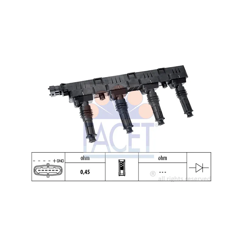 Bobine d'allumage FACET 9.6300