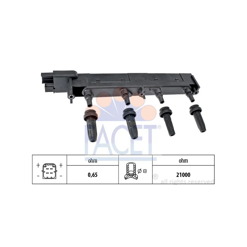 Bobine d'allumage FACET 9.6308