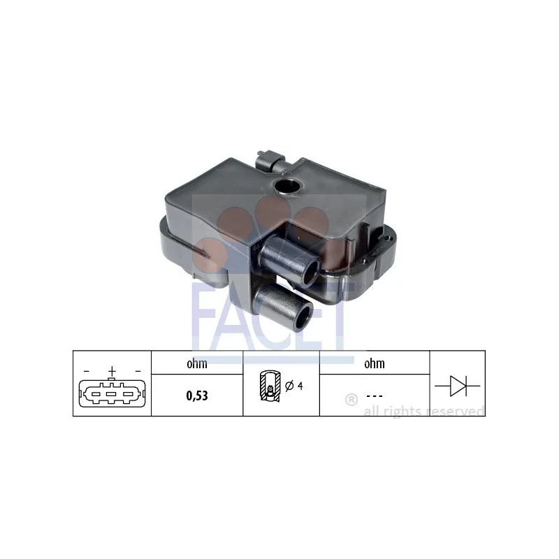Bobine d'allumage FACET 9.6317