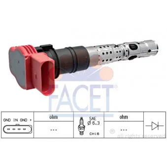 Bobine d'allumage FACET 9.6333