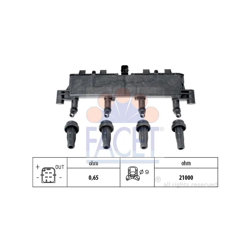 Bobine d'allumage FACET 9.6370