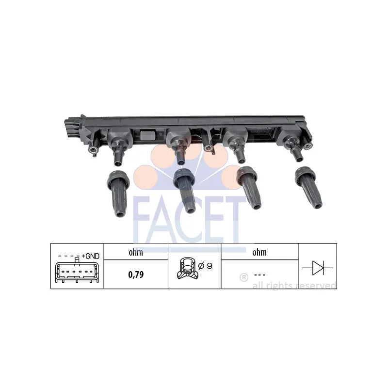 Bobine d'allumage FACET 9.6376