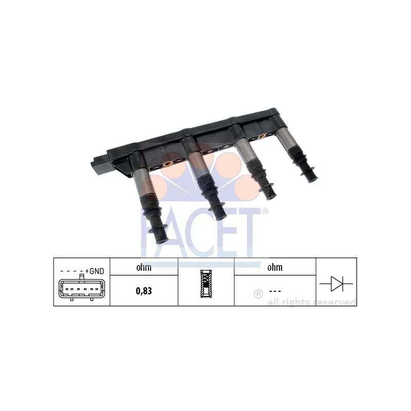 Bobine d'allumage FACET 9.6383