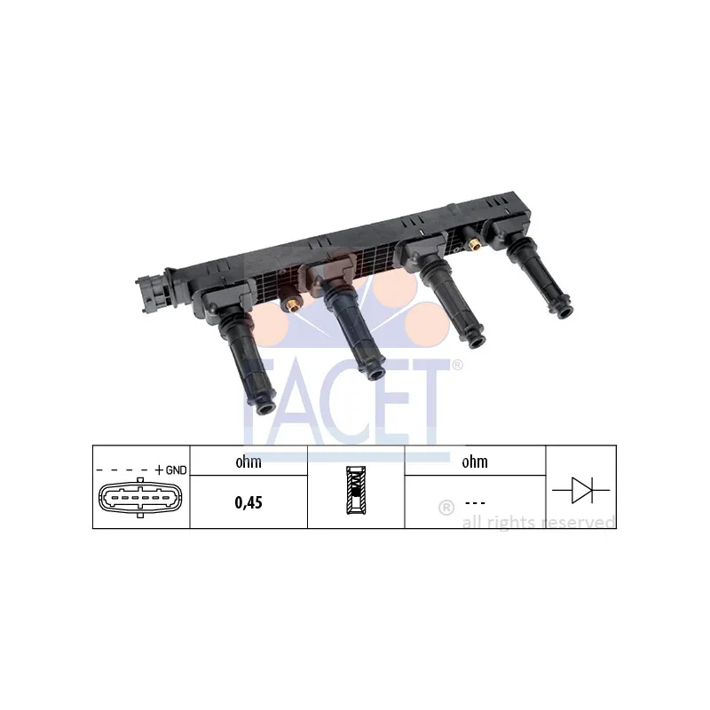 Bobine d'allumage FACET 9.6407