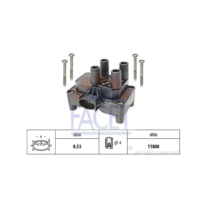 Bobine d'allumage FACET 9.6432