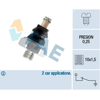 Indicateur de pression d'huile FAE 10160