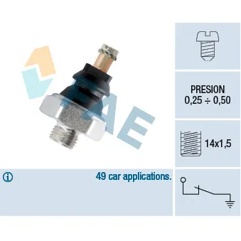 Indicateur de pression d'huile FAE 10250