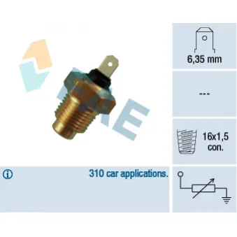 Sonde de température, liquide de refroidissement FAE 31140