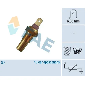 Sonde de température, liquide de refroidissement FAE