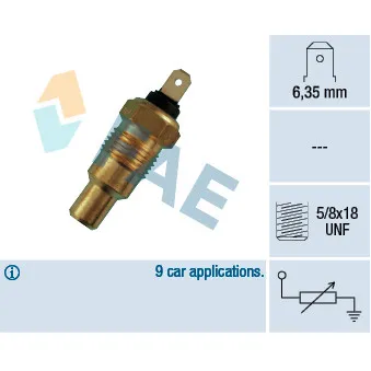Sonde de température, liquide de refroidissement FAE 31490
