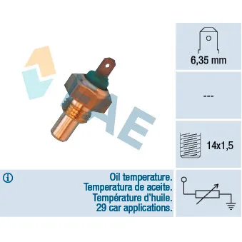 Capteur, température d'huile FAE 31700