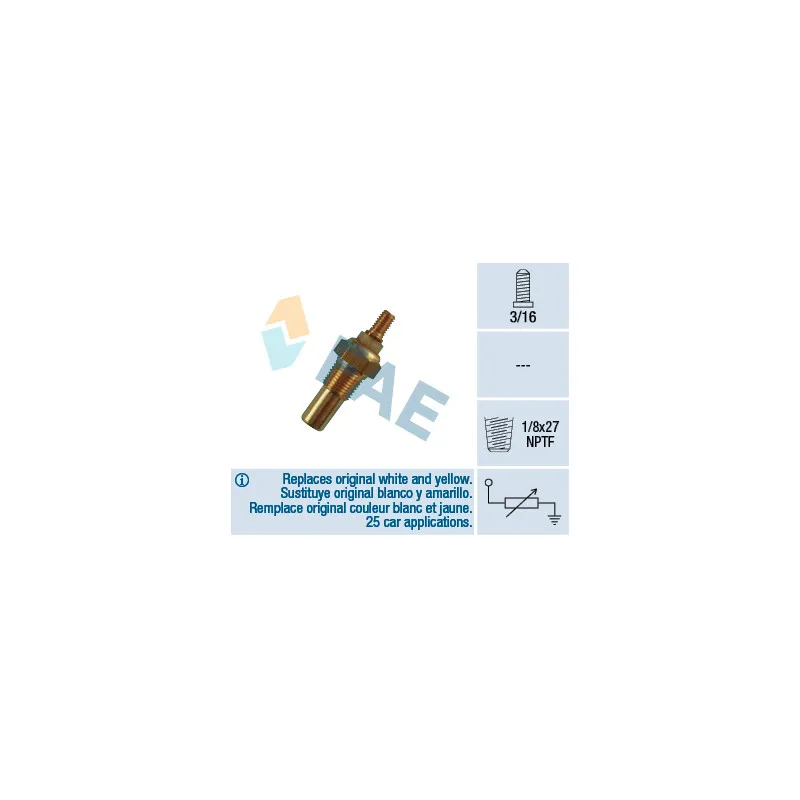 Sonde de température, liquide de refroidissement FAE 32080