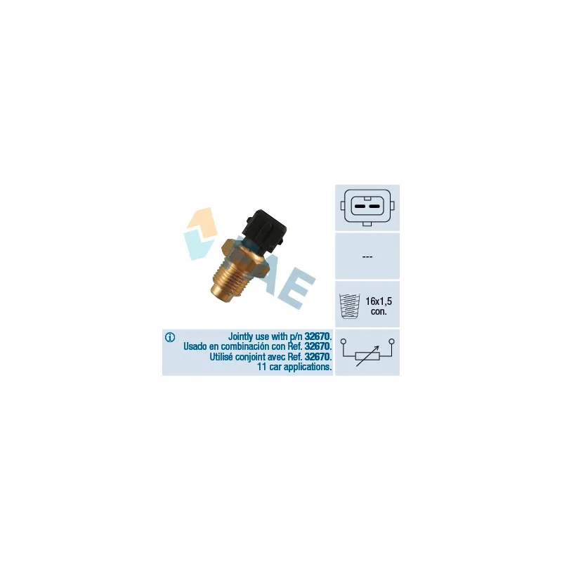 Sonde de température, liquide de refroidissement FAE 32540