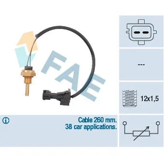 Sonde de température, liquide de refroidissement FAE 32740