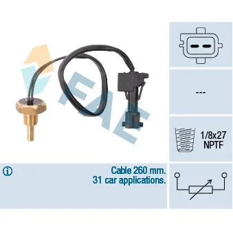 Sonde de température, liquide de refroidissement FAE 32741