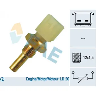 Sonde de température, liquide de refroidissement FAE 33040