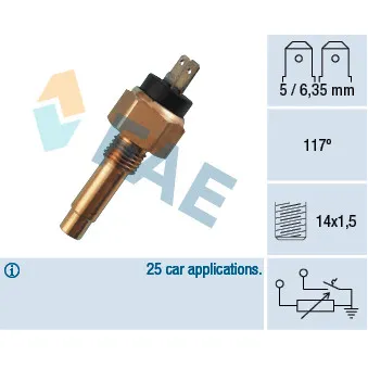 Sonde de température, liquide de refroidissement FAE 34160
