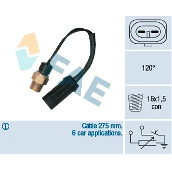 Sonde de température, liquide de refroidissement FAE 34380