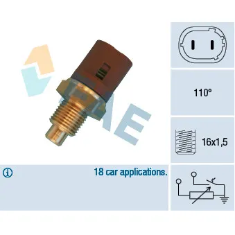 Sonde de température, liquide de refroidissement FAE 34450