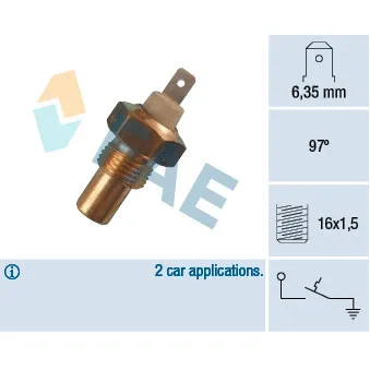 Contact thermique, voyant avertisseur de l'agent réfrigérant FAE 35010