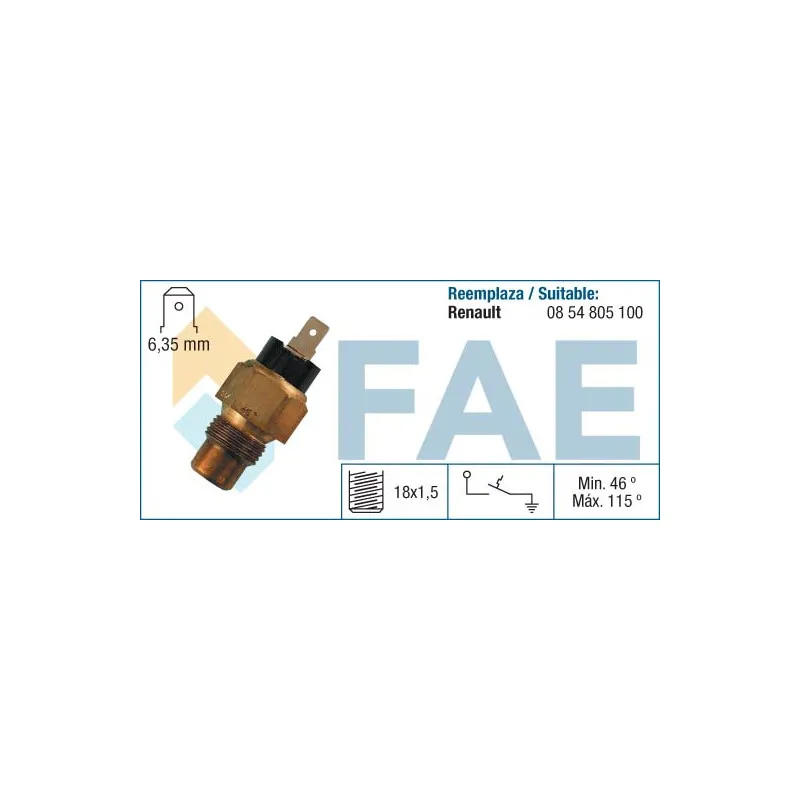Contact thermique, voyant avertisseur de l'agent réfrigérant FAE 35040