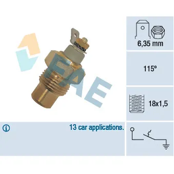 Contact thermique, voyant avertisseur de l'agent réfrigérant FAE 35080