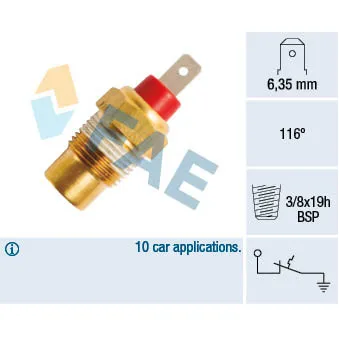 Contact thermique, voyant avertisseur de l'agent réfrigérant FAE 35102