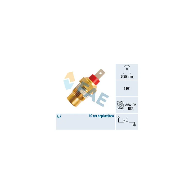 Contact thermique, voyant avertisseur de l'agent réfrigérant FAE 35102