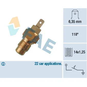Contact thermique, voyant avertisseur de l'agent réfrigérant FAE 35260
