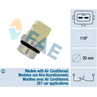 Contact thermique, voyant avertisseur de l'agent réfrigérant FAE 35310