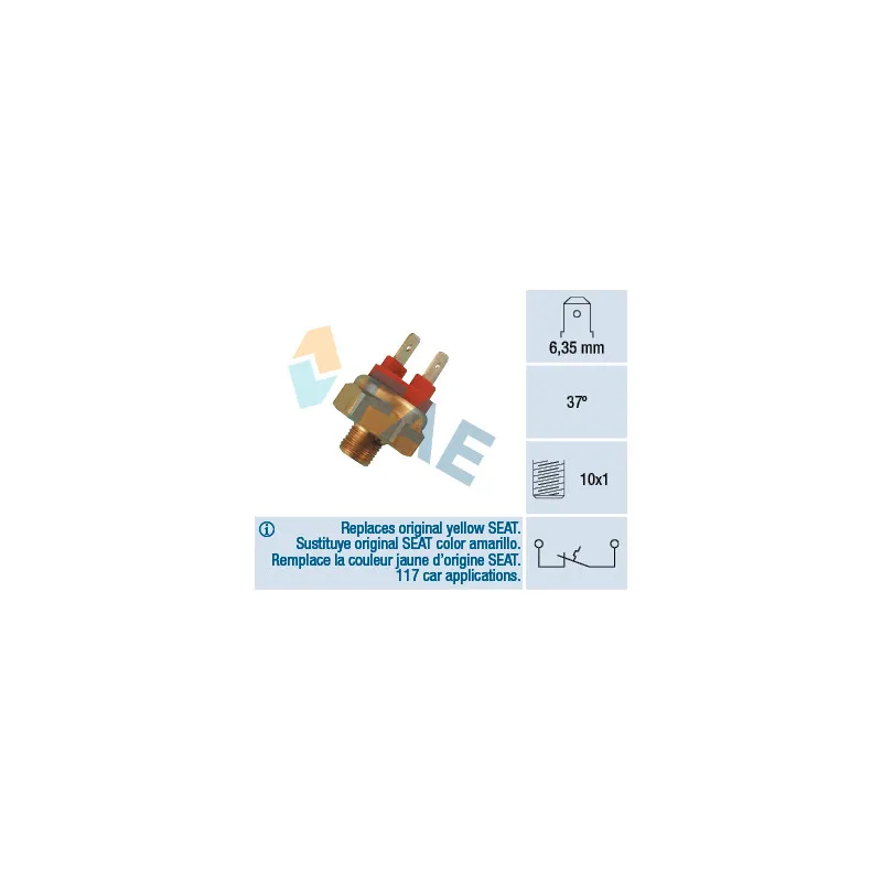 Interrupteur de température, starter automatique FAE 35420
