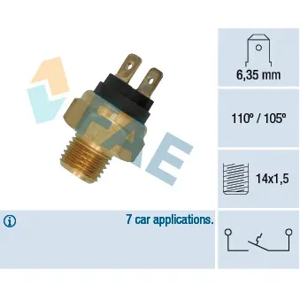 Contact thermique, voyant avertisseur de l'agent réfrigérant FAE 35800