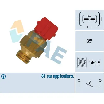 Contact thermique, voyant avertisseur de l'agent réfrigérant FAE 35871