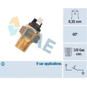 Contact thermique, voyant avertisseur de l'agent réfrigérant FAE 35960