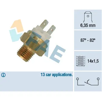 Interrupteur de température, ventilateur de radiateur FAE